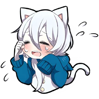 Стикер Белый котёнок @Nyasticks - 9