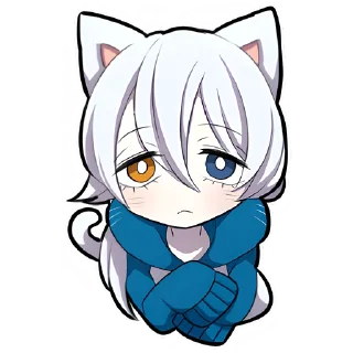 Стикер Белый котёнок @Nyasticks - 8