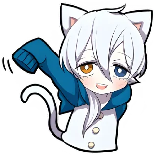 Стикер Белый котёнок @Nyasticks - 0