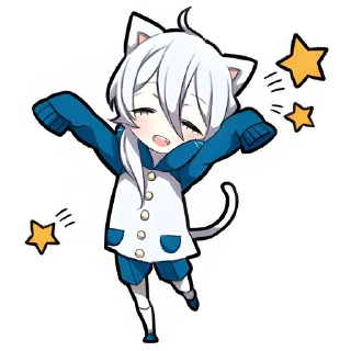 Стикер Белый котёнок @Nyasticks - 11