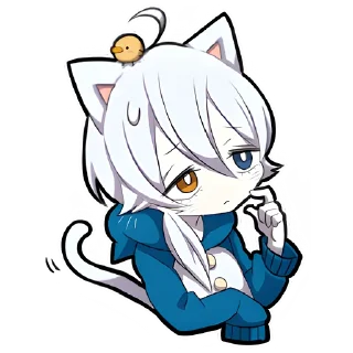 Стикер Белый котёнок @Nyasticks - 3