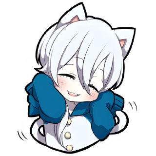 Стикер Белый котёнок @Nyasticks - 2