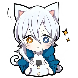 Стикер Белый котёнок @Nyasticks - 5