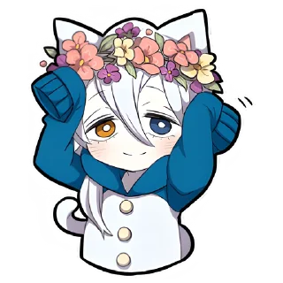 Стикер Белый котёнок @Nyasticks - 10