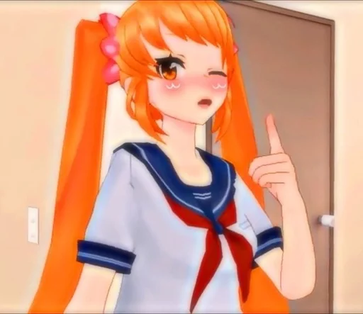 cartoon hime cut human face