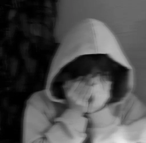 black and white human face headdress