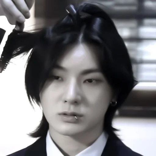 person human face black hair