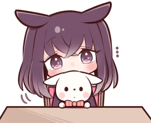 Sticker Black Sweetie Bunny @anime_stickerr - 6