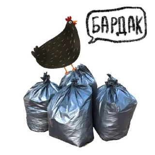 Стикер Чёрная курица | @rsvt_art - 5