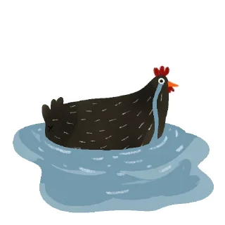 Стикер Чёрная курица | @rsvt_art - 9