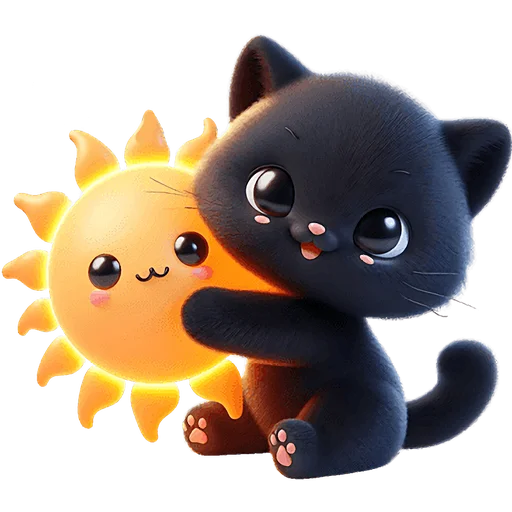 Sticker Black_kitten_Nyasticks - 1