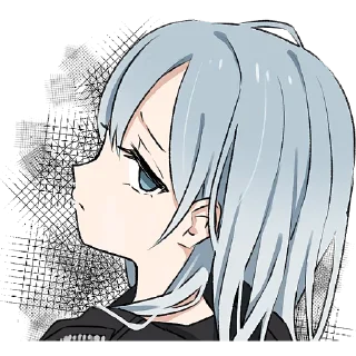 Sticker Голубо-серая тян @Nyasticks - 8