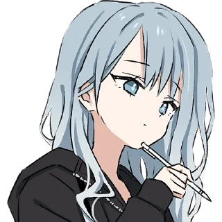 Sticker Голубо-серая тян @Nyasticks - 2