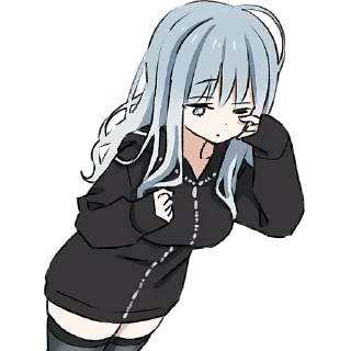 Sticker Голубо-серая тян @Nyasticks - 1
