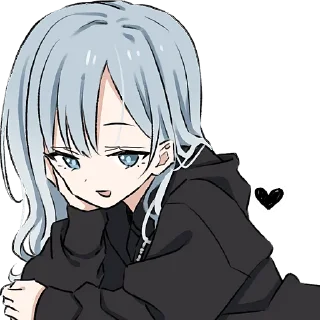 Sticker Голубо-серая тян @Nyasticks - 5