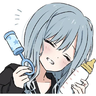 Sticker Голубо-серая тян @Nyasticks - 4