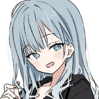 Sticker Голубо-серая тян @Nyasticks - 3