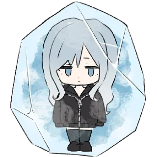 Sticker Голубо-серая тян @Nyasticks - 9