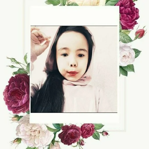 rose human face floral design