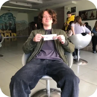 Sticker Черный и белый и косматый и всё крч - 1