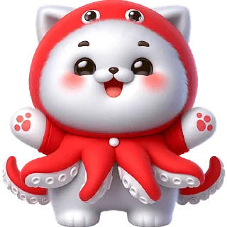 Sticker Кот-кальмар @Nyasticks - 4