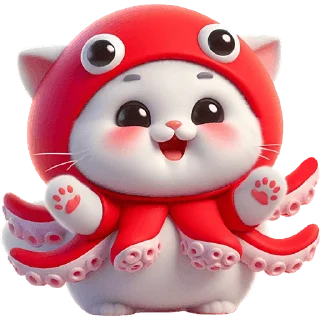 Sticker Кот-кальмар @Nyasticks - 11