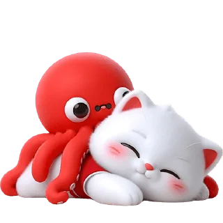 Sticker Кот-кальмар @Nyasticks - 3