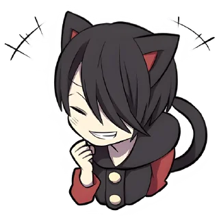 Стикер Чёрный котёнок @nyasticks - 0