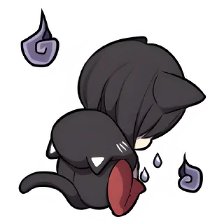 Стикер Чёрный котёнок @nyasticks - 8