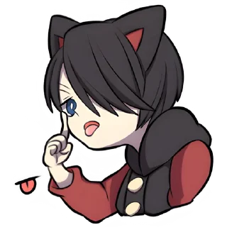 Стикер Чёрный котёнок @nyasticks - 2