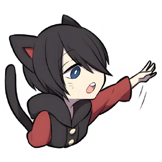 Стикер Чёрный котёнок @nyasticks - 7