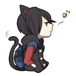 Стикер Чёрный котёнок @nyasticks - 11