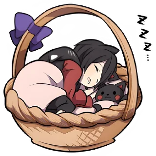 Стикер Чёрный котёнок @nyasticks - 9