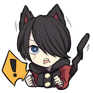 Стикер Чёрный котёнок @nyasticks - 4