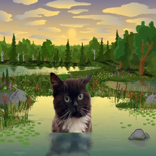 Стикер Чмоня - маленький русский кот - 9