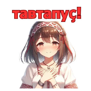 Стикер Chuvash Anime Here - 1