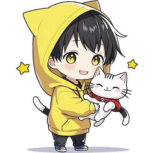 Худи-кун и котик @Nyasticks - 