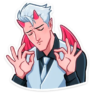 Sticker Демон и Ангелица @Nyasticks - 10