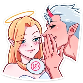 Sticker Демон и Ангелица @Nyasticks - 9