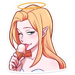 Sticker Демон и Ангелица @Nyasticks - 2