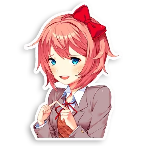 Стикер Sayori by @fStikBot - 8