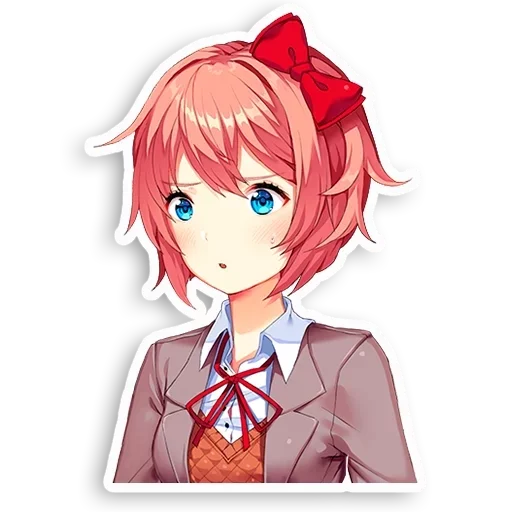 Стикер Sayori by @fStikBot - 4