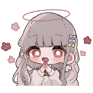 Sticker Девочки ангелы @nyasticks - 6