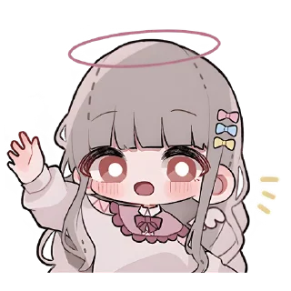 Sticker Девочки ангелы @nyasticks - 7