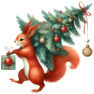 cartoon animal christmas tree