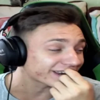 headphones person human face