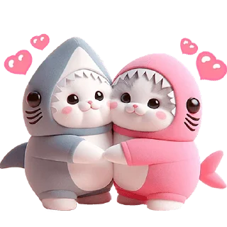 Стикер Парные Акулы @Nyasticks - 3