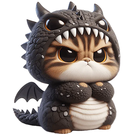 Sticker Dragon_kitten_Nyasticks - 1