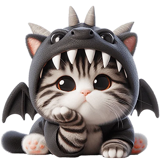Sticker Dragon_kitten_Nyasticks - 1