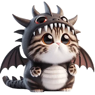 Sticker Пушистые драконы @Nyasticks - 1